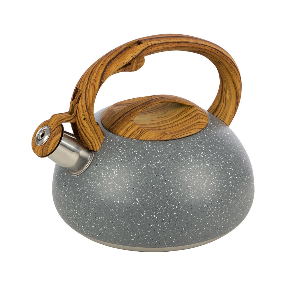 Изображение товара Чайник Mallony FORESTA объем 2.5 л из нержавеющей стали с ручкой под дерево 007192