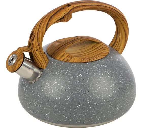 Изображение товара Чайник Mallony FORESTA объем 2.5 л из нержавеющей стали с ручкой под дерево 007192