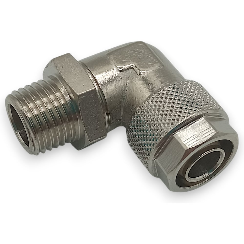 Изображение товара Фитинг с накидной гайкой Контактная Механика угловой, 1/4, трубка 12мм KMBL12-02