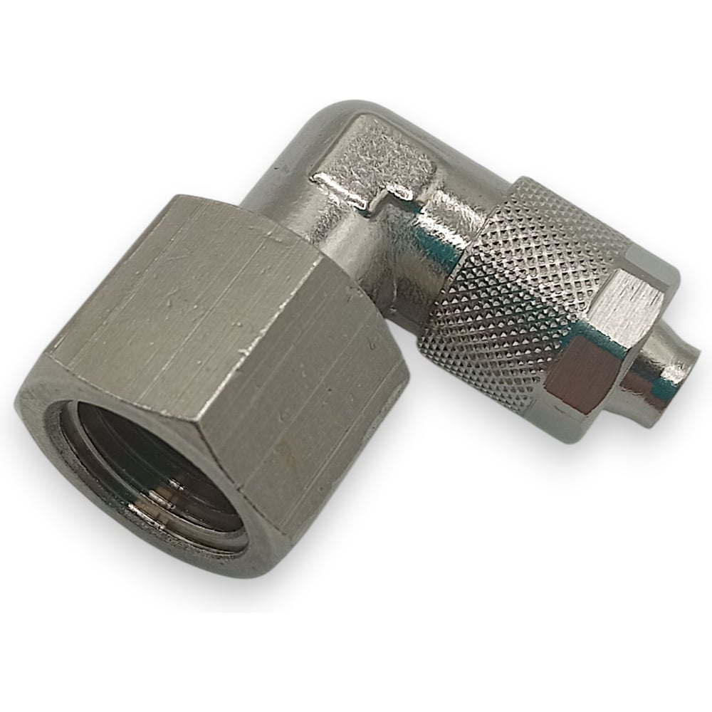 Изображение товара Фитинг Контактная Механика угловой KMBLF08-G02 1/4F-8 мм никелированная латунь