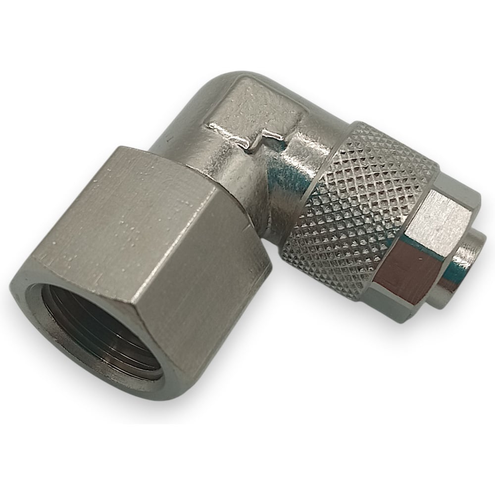 Изображение товара Фитинг с накидной гайкой Контактная Механика угловой, G1/4, трубка 10мм KMBLF10-G02