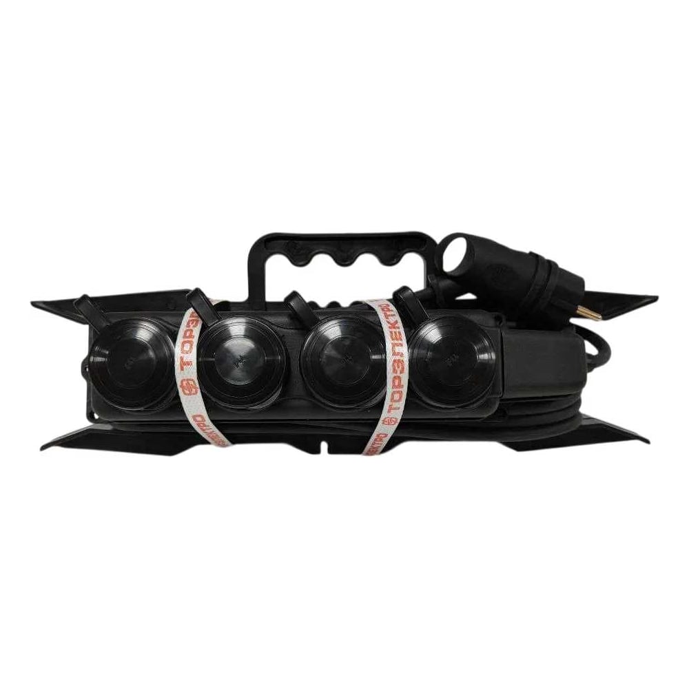 Изображение товара Удлинитель силовой ТОРЭЛЕКТРО серии ВОЛЬТПРОМ на рамке, с колодкой, 4 гнезда, КГ 3х1.5, 10м, с заземлением, IP44 ВП1079