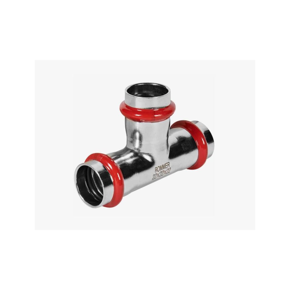 Изображение товара Тройник равнопроходной ROMMER ВПр, 22 мм из нержавеющей стали прессовой RSS-1013-000022 PEE9H4CCV7OKUP