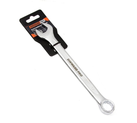 Изображение товара Ключ комбинированный DINWARD 17 мм, CrV, холодный штамп, пластиковый холдер 746068v