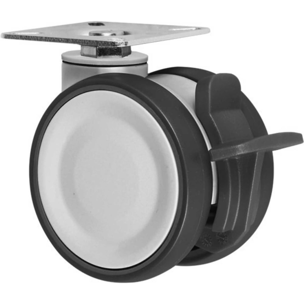 Изображение товара Колесо мебельное поворотное с тормозом Rmeist R-meister IUL 075 PJP3 S60 B9 75 мм, крепежная площадка 60мм*60 мм, 1 шт. RM00000005ВИ