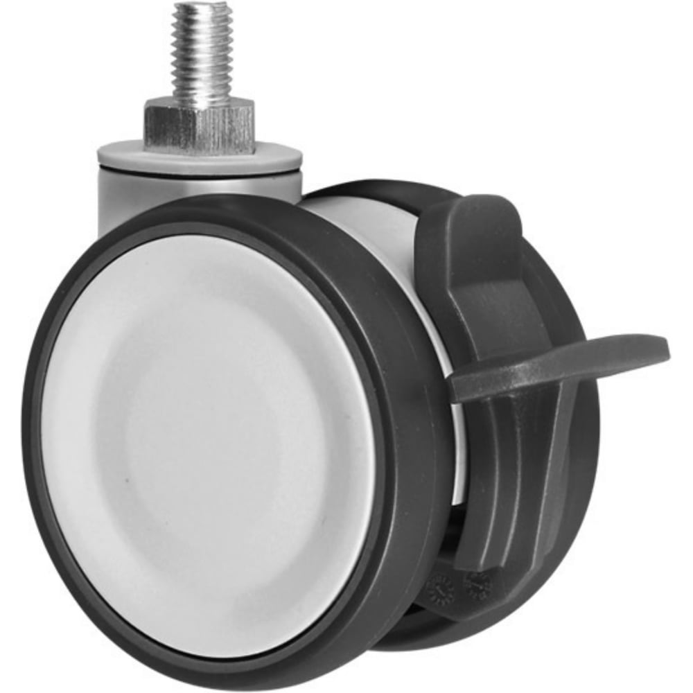 Изображение товара Колесо мебельное поворотное с тормозом Rmeist IUL 075 PJP3 D12 b9 75 мм стержень с резьбой М10 мм 1 шт RM00000002ВИ