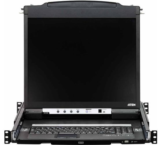 Изображение товара Консоль KVM ATEN 19, SVGA+KBD+MOUSE PS/2;USB, с KVM-шнуром USB+PS2 1.8м, LCD/ЖК экран 19, лат./рус.клавиатура CL5800N-ATA-RG