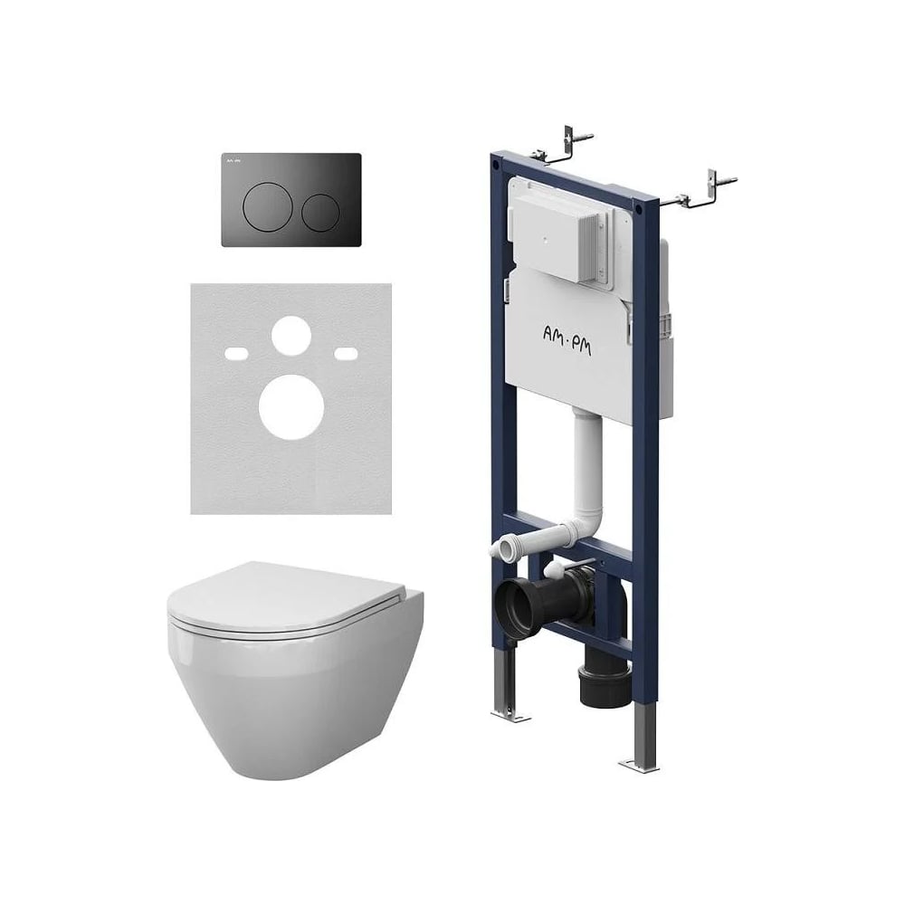 Изображение товара Унитаз подвесной AM.PM PrimeFit Spirit V2.0 Aquaspin с клавишей L, белый, округлая форма