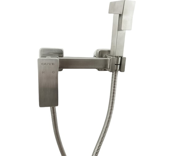 Изображение товара Смеситель для биде с гигиеническим душем OUTE из нержавеющей стали, матовый хром TH315S