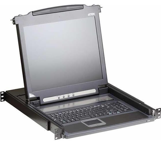 Изображение товара Консоль KVM ATEN 19, SVGA+keyboard+mouse PS/2, с KVM-шнуром PS/2 1.8м., LCD экран 17, лат./рус. клавиатура CL1000M-ATA-RG