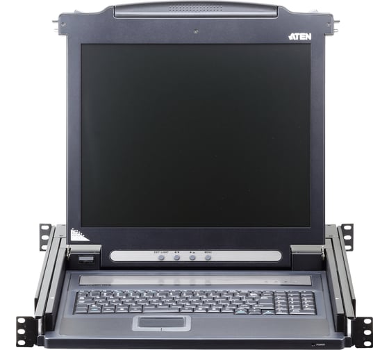 Изображение товара Консоль KVM ATEN 19, SVGA+KBD+MOUSE PS/2, с KVM-шнуром USB 1.8м., LCD экран 19, лат./рус. клавиатура CL1000N-ATA-RG