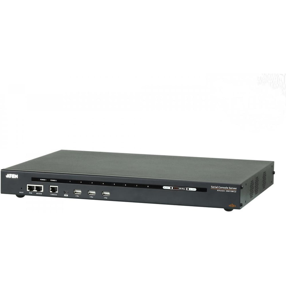 Изображение товара Консольный сервер ATEN удаленного управления, RS232, 8 портов RJ45, TCP/IP, без шнуров, (двойное питание;автоопределение типа подкл. ус SN0108CO-AXA-G