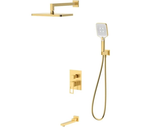 Изображение товара Душевая система для ванны и душа DQ Dortmund встраиваемая с изливом мат.золото DA1715607