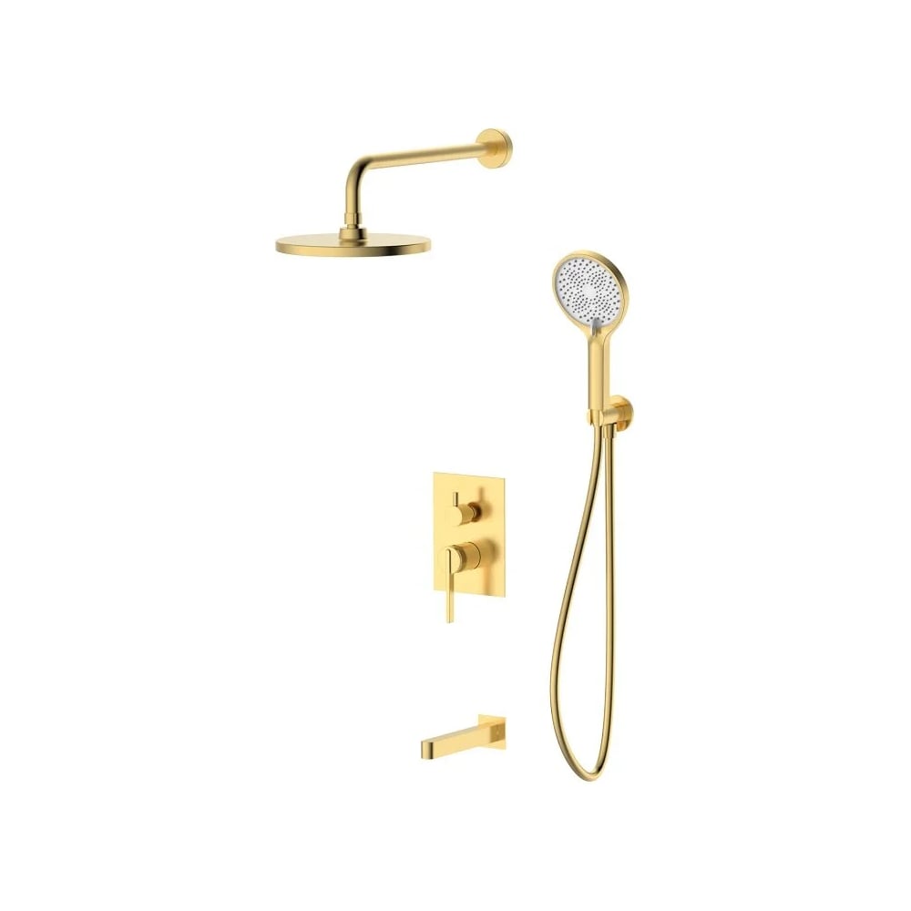 Изображение товара Душевая система для ванны и душа DQ DQ Bonn встраиваемая, с изливом матовое золото DA1705607