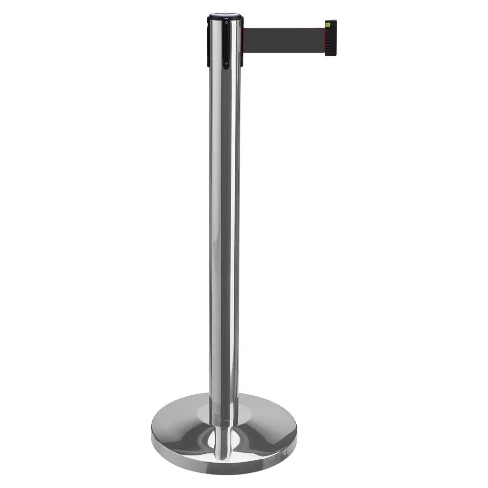 Изображение товара Столбик с вытяжной лентой черного цвета T-ROLL L-3 метра TRM-001