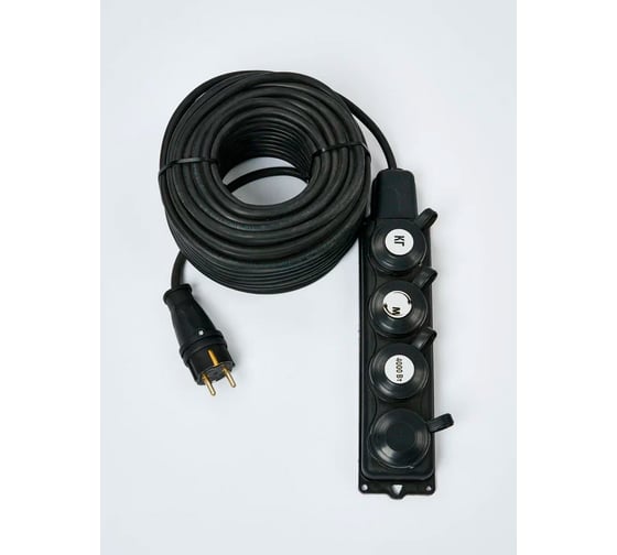 Изображение товара Удлинитель силовой ТОРЭЛЕКТРО серии ВОЛЬТПРОМ КГ 2х2,5 на колодке 4 гнезда 7м без заземления IP44 ВП998