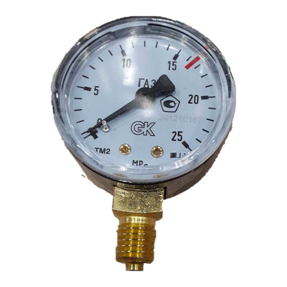 Изображение товара Манометр газовый KRASS 1,25/2,5 МПа, диам. 50 мм, радиальный, черный корпус 2190121PV