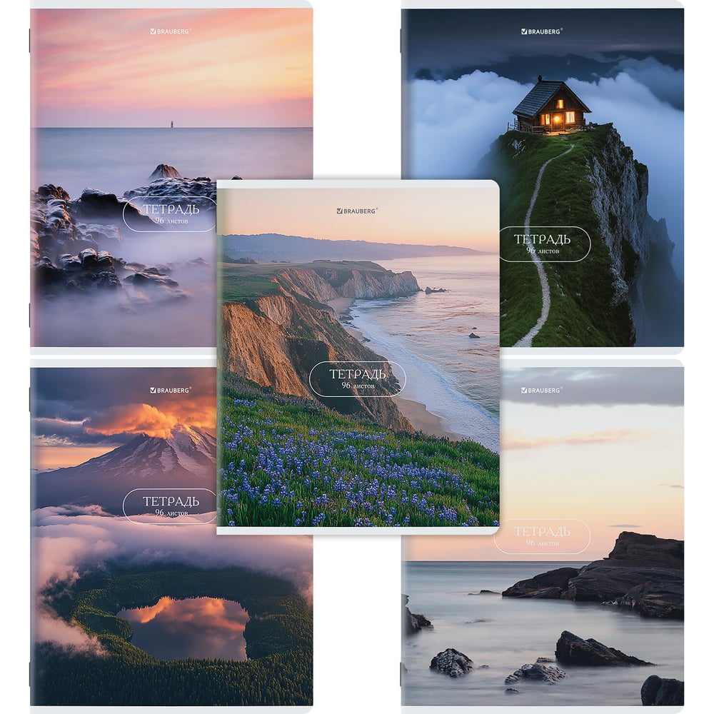 Изображение товара Тетради BRAUBERG ДЭК А5 96л клетка 5 шт