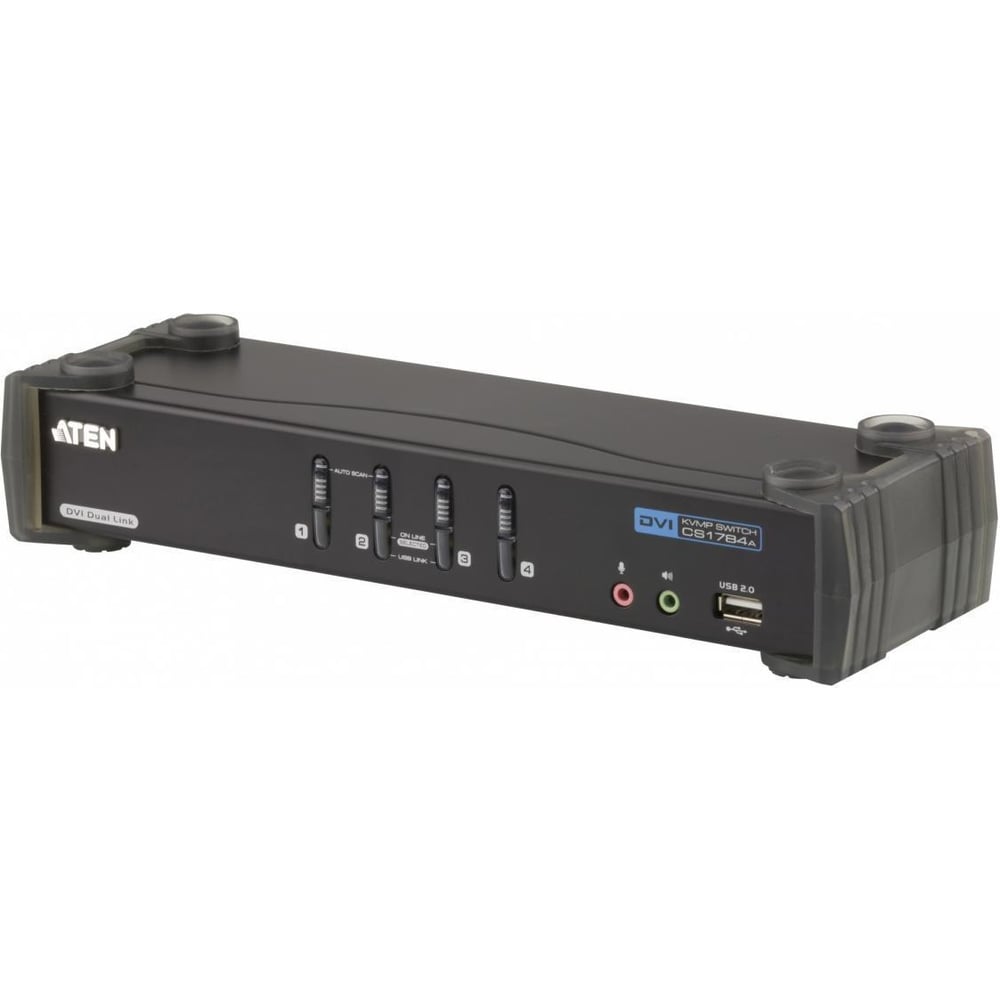 Изображение товара Переключатель KVM ATEN CS1784A-AT-G с DVI-I и USB, 4 ПК