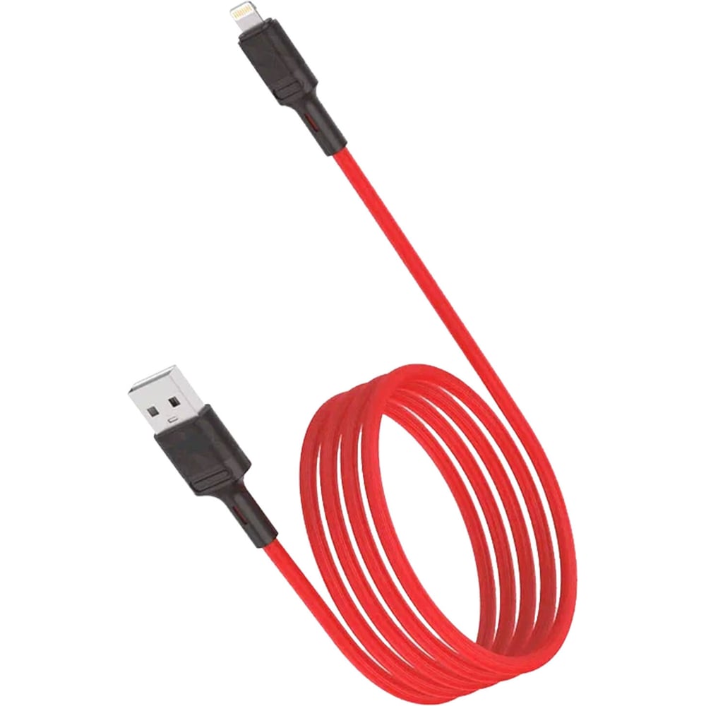 Изображение товара Кабель ОФИСМАГ USB-Lightning 8 pin, 1 м, vixion PRO VX-07i, для зарядки и передачи данных, красный, 01192 514407