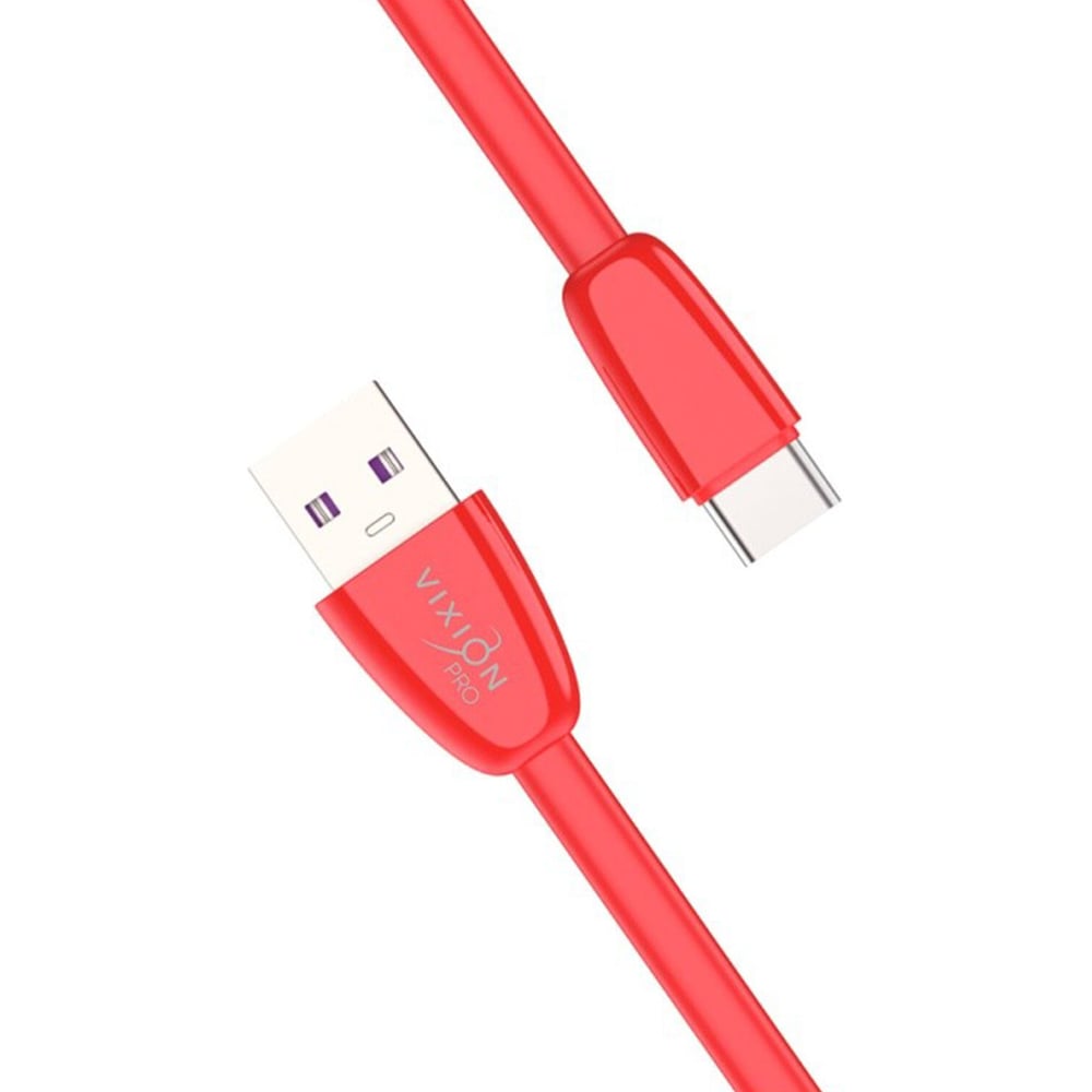 Изображение товара Кабель силиконовый ОФИСМАГ USB-Type-C, 1 м, vixion PRO VX-12c, для зарядки и передачи данных, красный 03028 514410