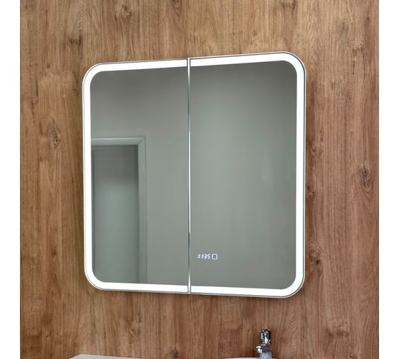 Изображение товара Шкаф зеркальный Alavann Cosmetic Light 80 антизапотеватель, часы ALV1042003