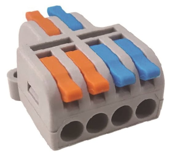 Изображение товара Клеммник Fibox 2 в 4 конт. крас.син.клав. зажимной электромонт.проходн. 4.0кв.мм DF-42 Т03753819