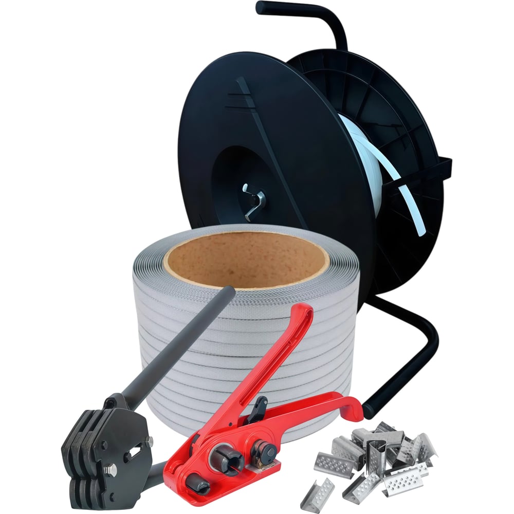 Изображение товара Набор ПАРТНЕРПАК Профи 16 Плюс, натяжитель + клещи + лента ПП серая 15 мм, 0,6 мм, 1000 м + скрепа 15 мм, 500 шт. + Эконом ВИ-ПрофиСК16 Плюс ВИ-Профи 16 Плюс ВИ-2555/Профи 16 Плюс