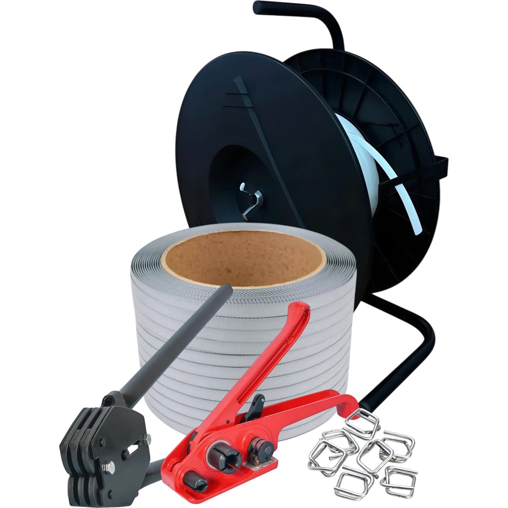 Изображение товара Набор ПАРТНЕРПАК Стандарт 19 Плюс Натяжитель + лента ПП 19 мм, серый