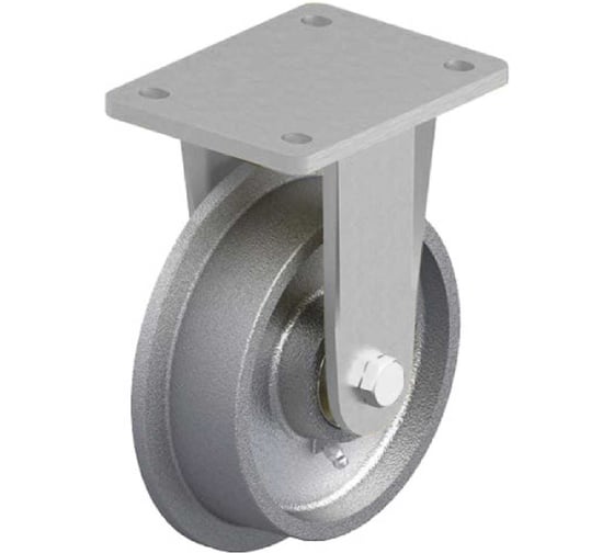 Изображение товара Колеса одноребордные "КубаньЛитМаш" из чугуна на фиксированном кронштейне серии FSP-GRW 250C-T