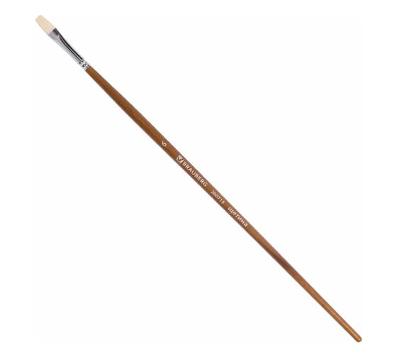 Изображение товара Профессиональная художественная кисть BRAUBERG щетина, № 6, длинная ручка 200715