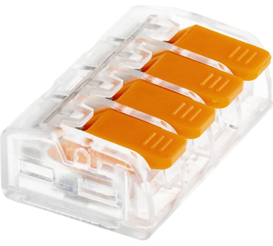 Изображение товара Соединительные монтажные клеммы duwi с рычажком прозрачные СМК 223-414, 2,5мм2, 5 шт. 26614 3