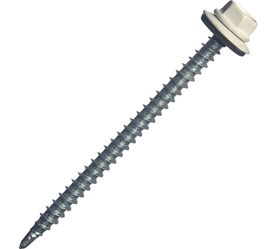 Изображение товара Кровельный саморез МЕТАЛЛСЕРВИС 4.8x70, RAL 9003, 100 шт. 1220585