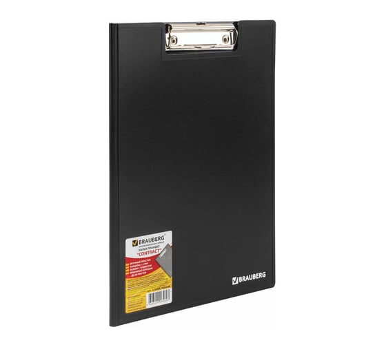 Изображение товара Папка-планшет BRAUBERG Contract А4 315 х230 мм, с прижимом и крышкой, черная, 1,5 мм 223489