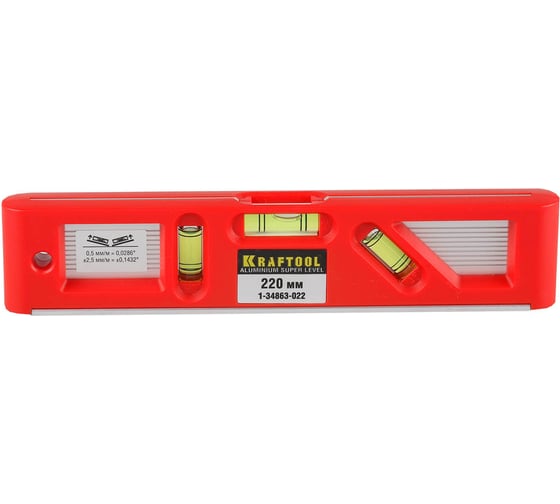Изображение товара Уровень с магнитом KRAFTOOL Director level  3 ампулы, 220 мм 1-34863-022