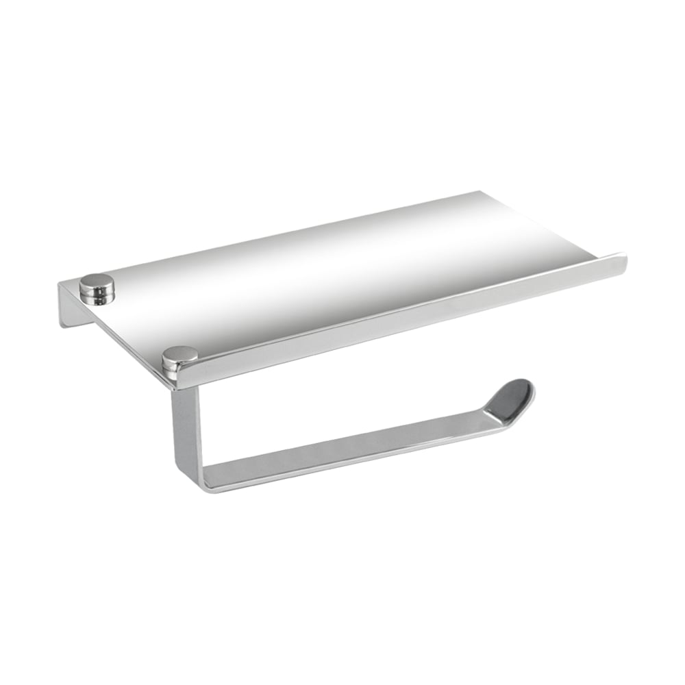 Изображение товара Держатель туалетной бумаги Brimix из нержавеющей стали, антивандальный, с полочкой 79905