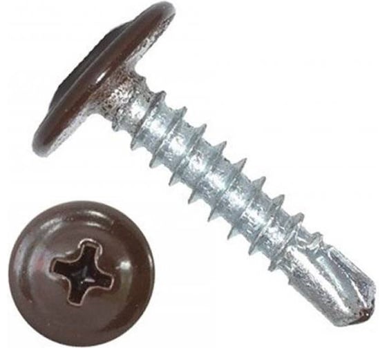 Изображение товара Саморез ARNO INDUSTRIES 4,2х25 1кг. с прессшайбой со сверлом для крепления листового металла RAL8017 коричневый AB350420258FF98