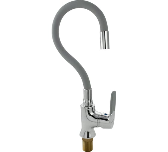 Изображение товара Смеситель для кухни FABIA с гибким изливом, шаровый, серый излив, корпус хром 4103