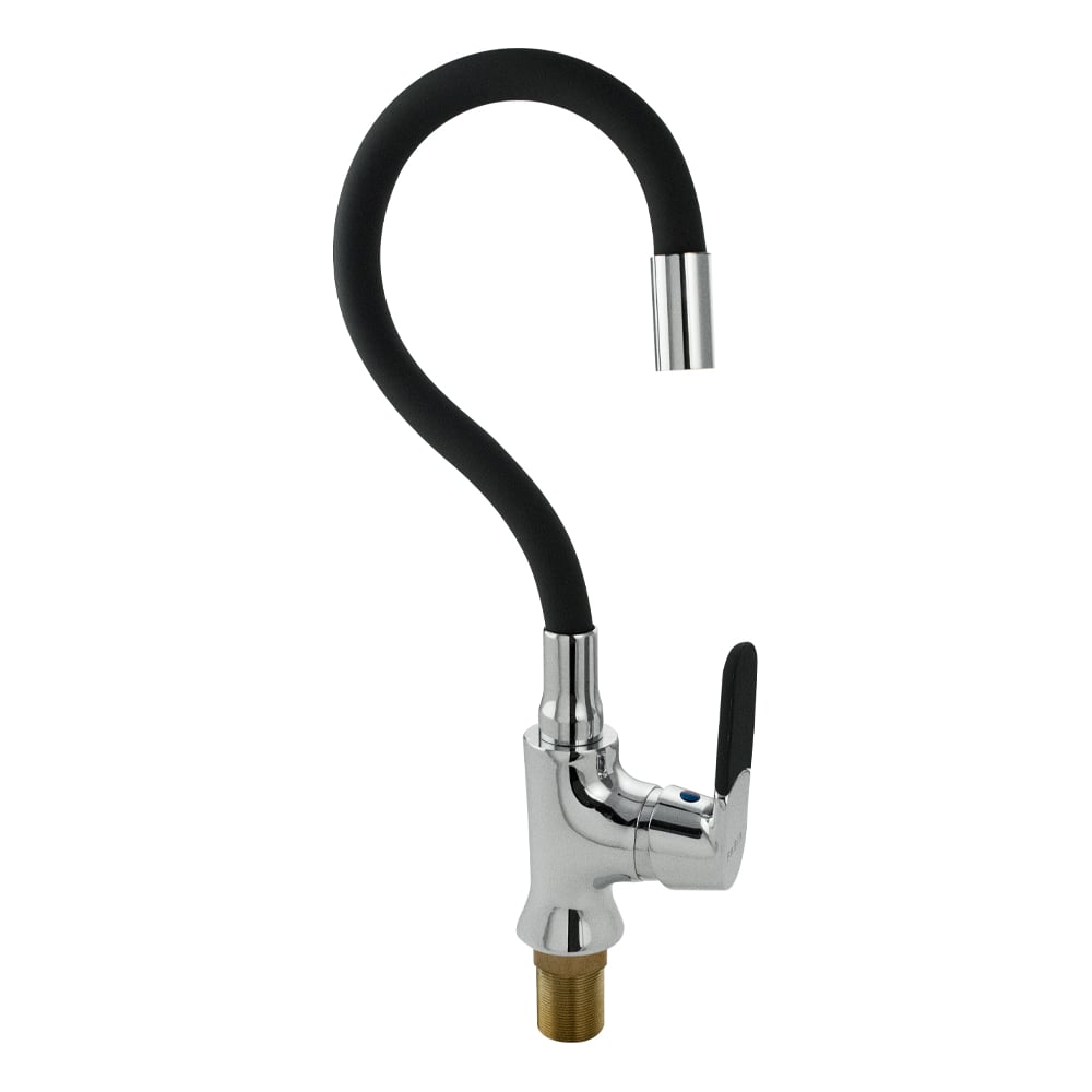 Изображение товара Смеситель для кухни FABIA с гибким изливом, шаровый, черный излив, корпус хром 4106