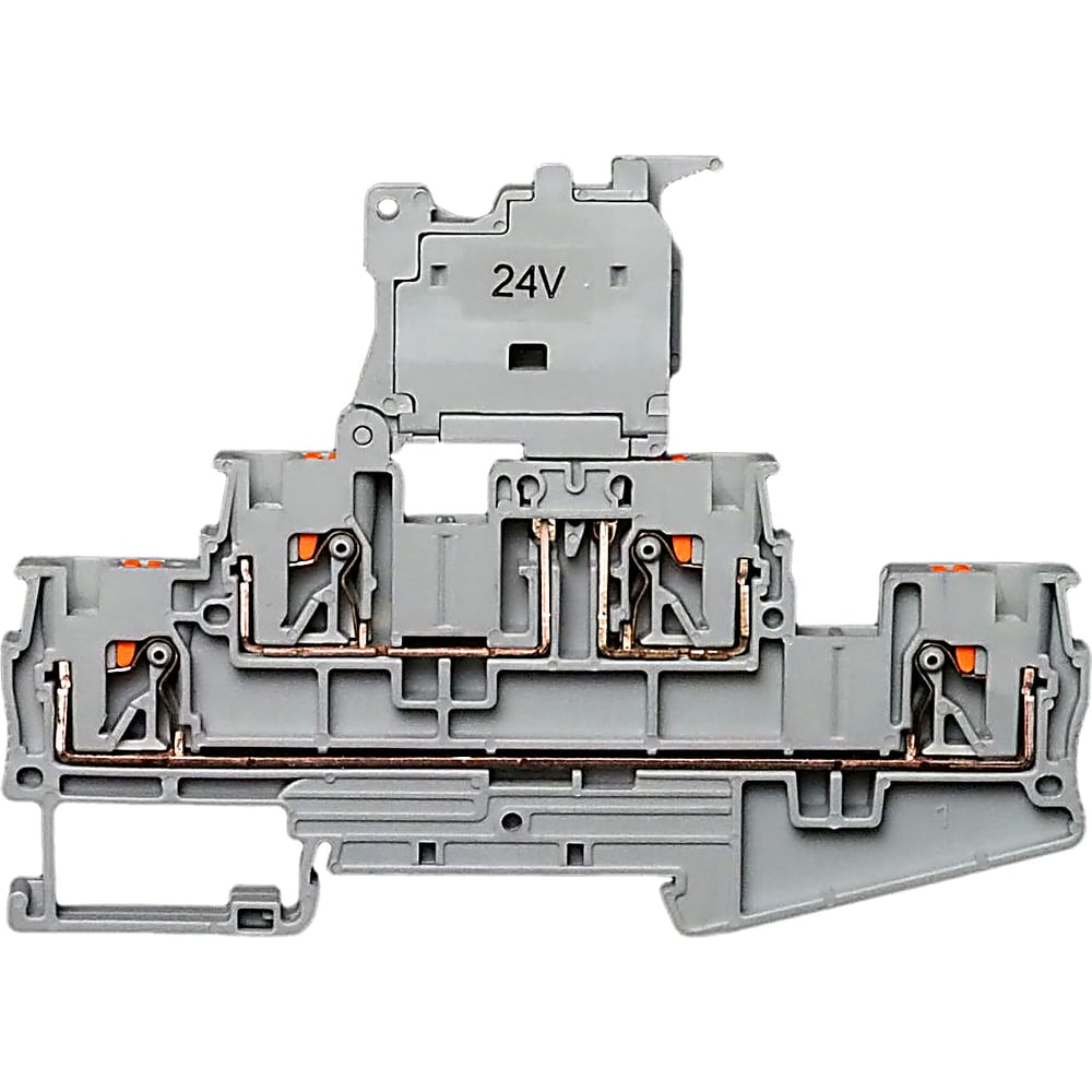 Изображение товара Клемма двухъярусная для установки предохранителя CONTA CPT 4/2/2 HESILED 24V-20, (упак 20шт) 00-00014076