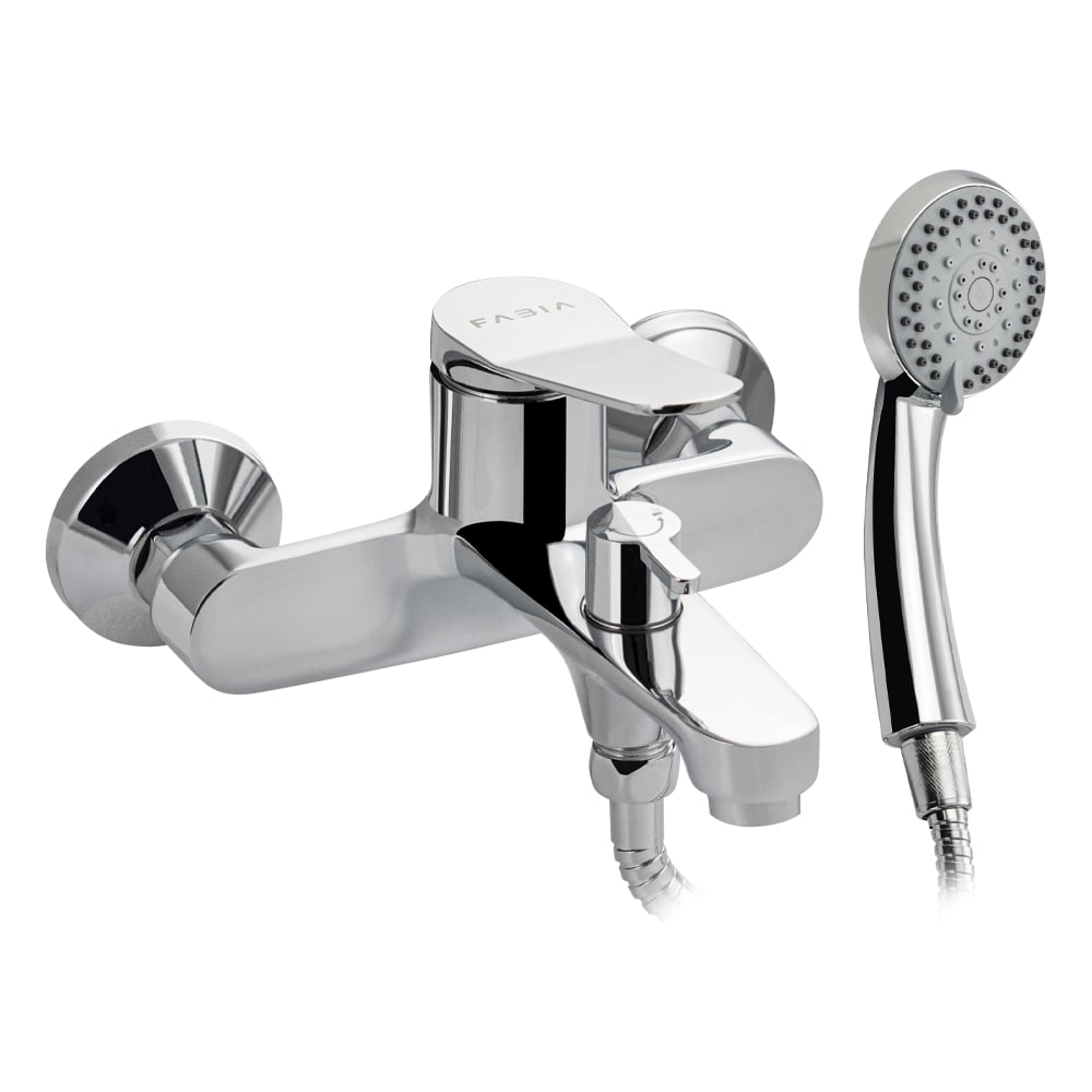 Изображение товара Смеситель в ванную FABIA с коротким, литым изливом, шаровый, хромированный 9613