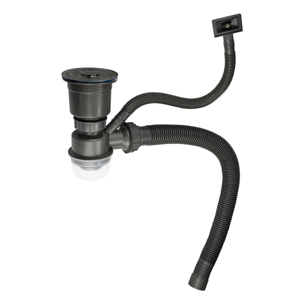 Изображение товара Сифон FABIA 8734 для кухонной мойки графит с переливом