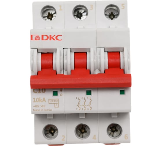 Изображение товара Автоматический модульный выключатель DKC YON MD63 3P 10А C 10kA MD63-3C10-10