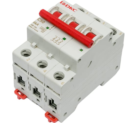 Изображение товара Автоматический модульный выключатель DKC YON MD63 3P 50А C 6kA MD63-3C50-6