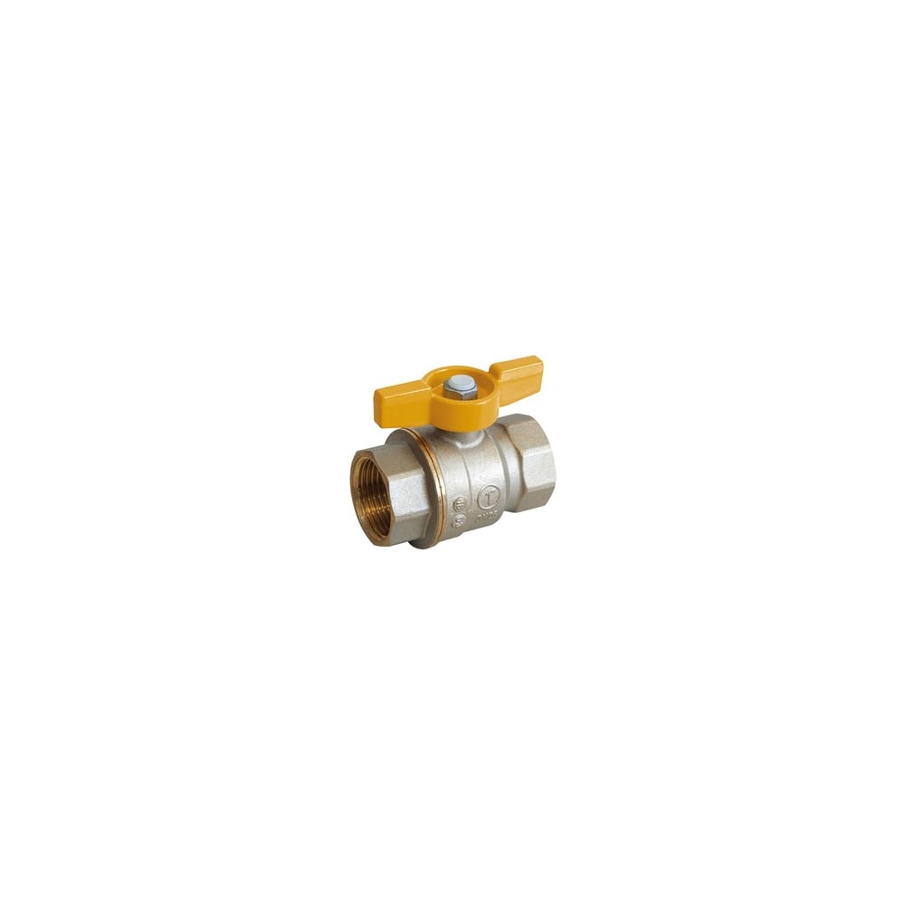 Изображение товара Газовый полнопроходной кран Giacomini 1/2" с ручкой-бабочкой желтый
