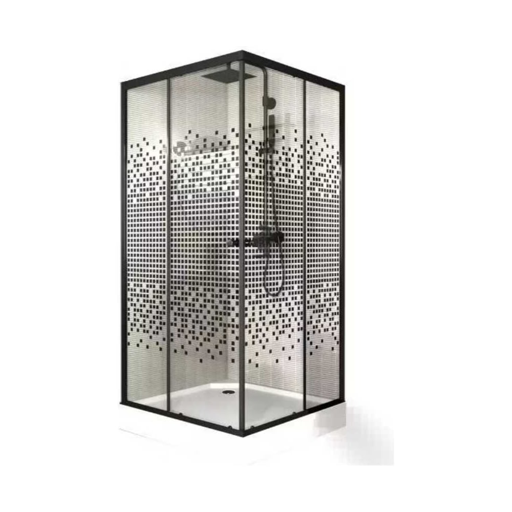 Изображение товара Душевой уголок Bauedge BAU Stil с поддоном 100x100 черный квадрат TY0042