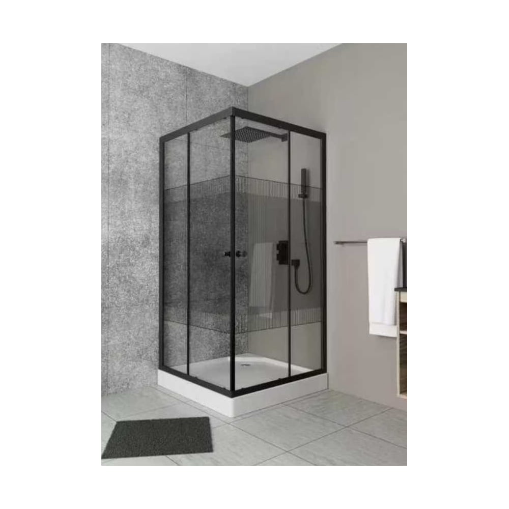 Изображение товара Душевой уголок Bauedge квадратный BAU Stil pattern 90х90х195, с поддоном 12,5 см, закаленное стекло TY0050