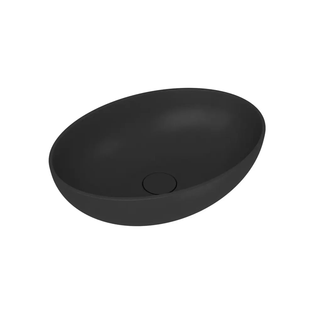 Изображение товара Раковина накладная на столешницу кварцевая Bauedge BAU Nimb Luxe 50, черный металлик MRY0062