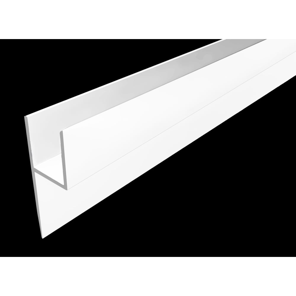 Изображение товара Плинтус алюминиевый KORNER Лира Ч-образный 6мм, белый матовый, 3.0 м АЧ011