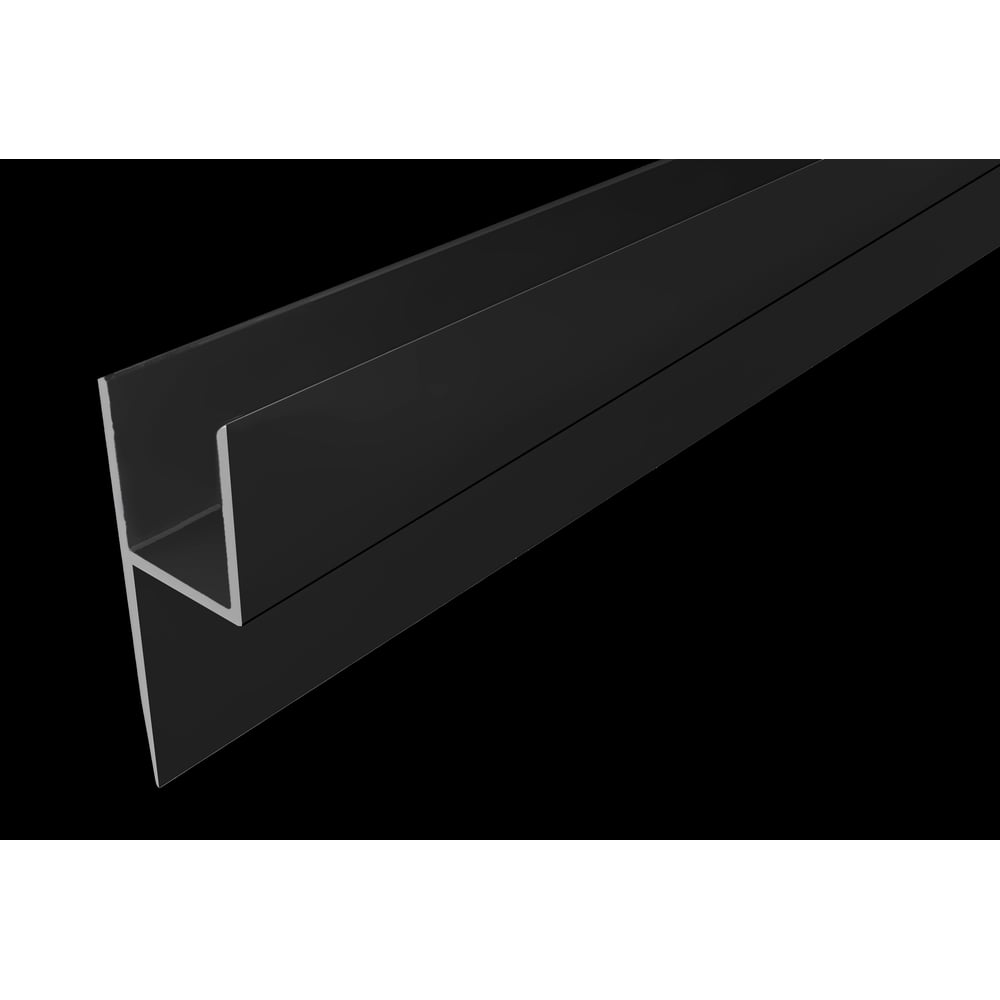 Изображение товара Плинтус алюминиевый KORNER Лира Ч-образный 6мм, черный матовый, 3.0 м АЧ012